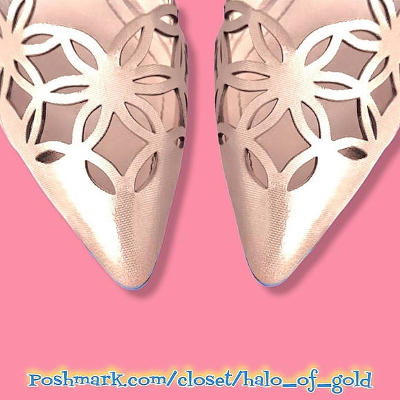 Anthropologie 🦋Rose Gold 🦋Laser Cut Toe🦋Size 8 - Picture 14 of 16
